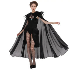 Gothic Feather Collar Cloak