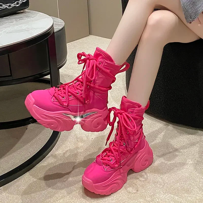 Chunky Platform Lace Up Punk Gothic Boot
