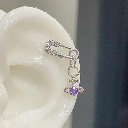 Silver Saturn 316L Stainless Steel Stud Earring