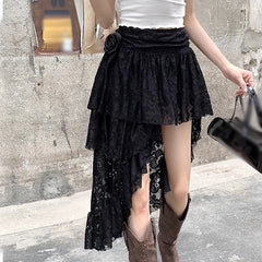 Breathable Lace Short Dress Skirt