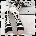 Gothic Punk Metal Chain Platform Chunky Boot