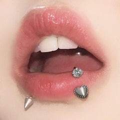 Cat’s Eye Pink Crystal Lip Stud