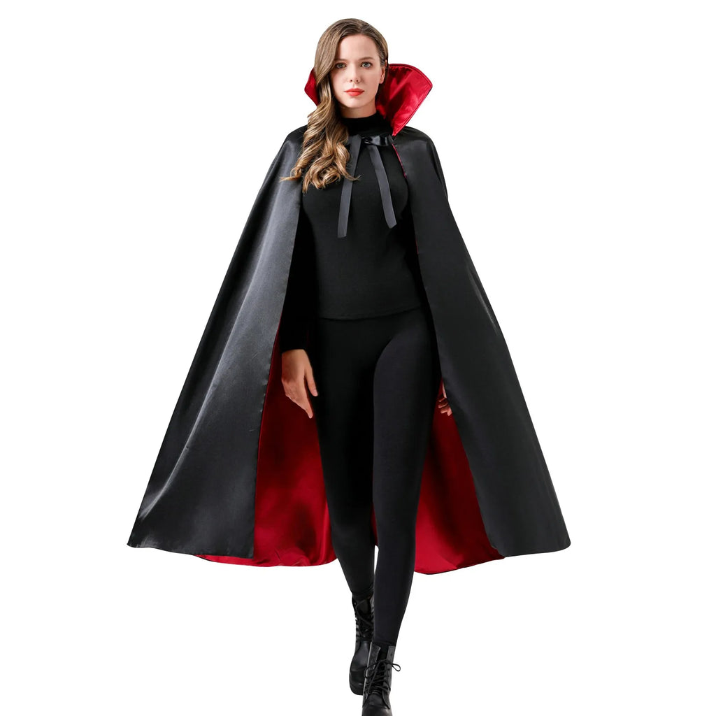 Lace-Up Stand Collar Cloak