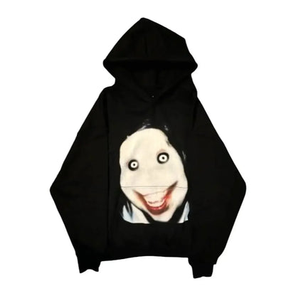Gothic Print Oversized Hoodie