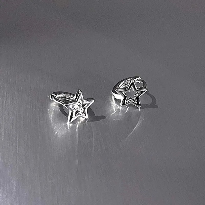 Hollow Pentagonal Star Asterism Stud Earring