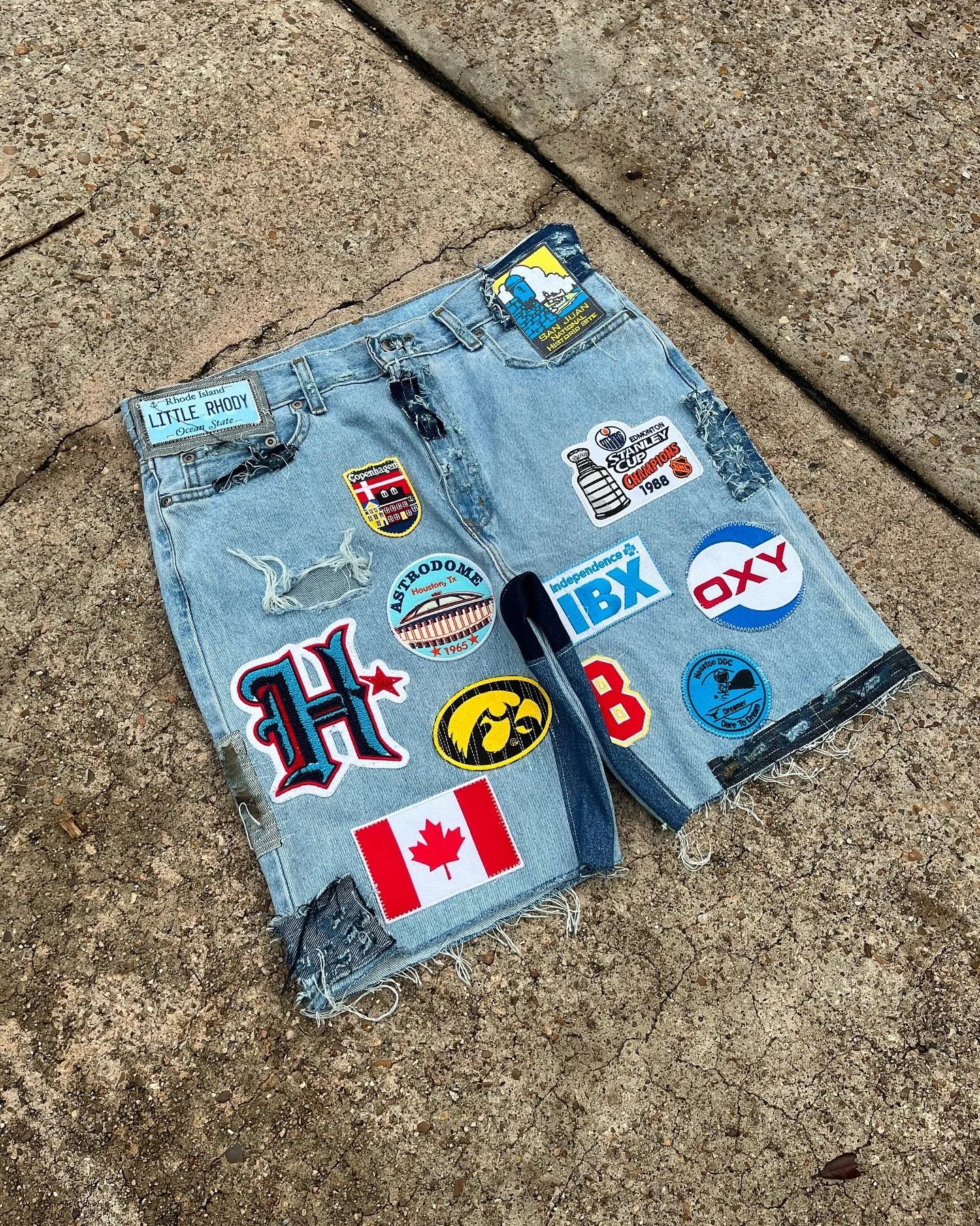 Cartoon Patchwork Denim Short Main image