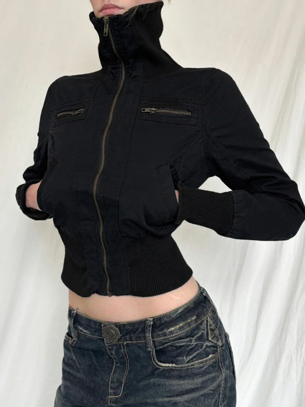 Turtleneck Slim Bomber Jacket