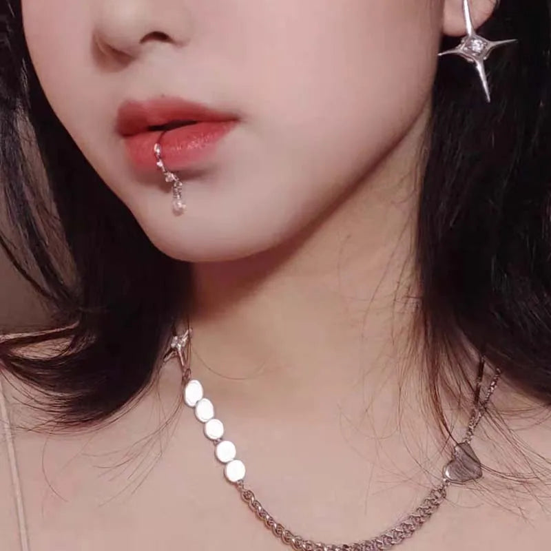 Clip-On CZ Fake Lip Stud Main image