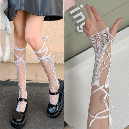 Gothic Lace Cross Strap Glove