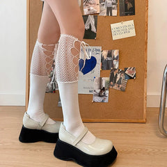 Gothic Strap Cotton Hollow Sock
