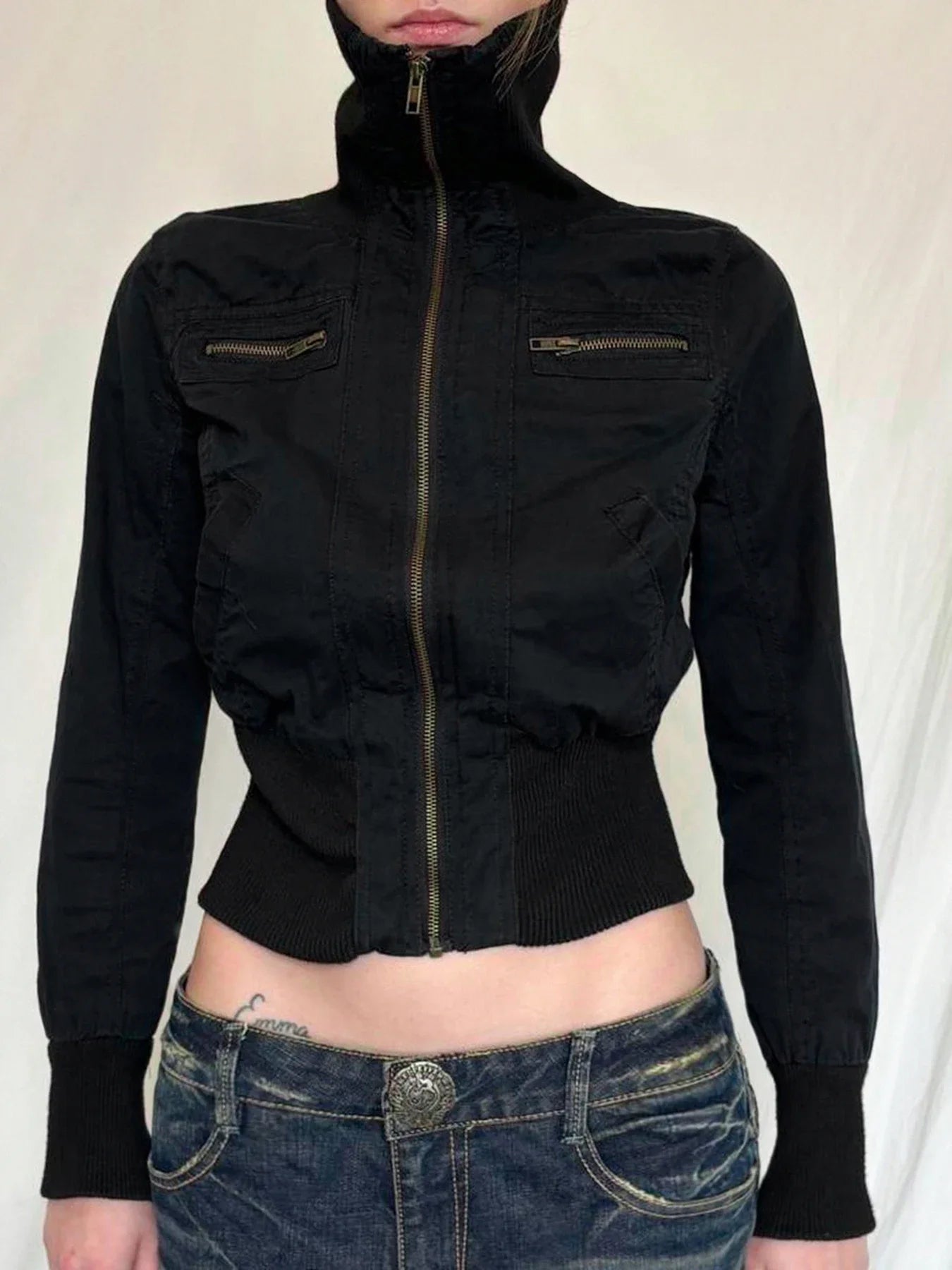 Turtleneck Slim Bomber Jacket