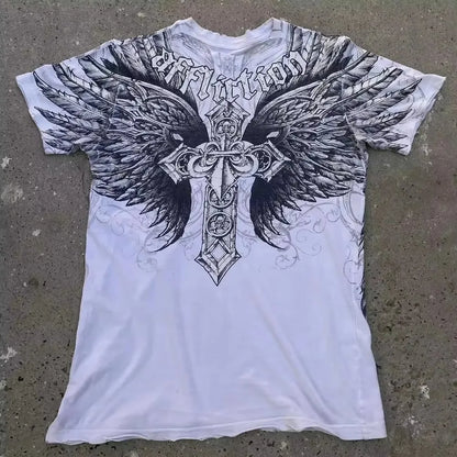 Skull Cross Print Graphic T-shirt