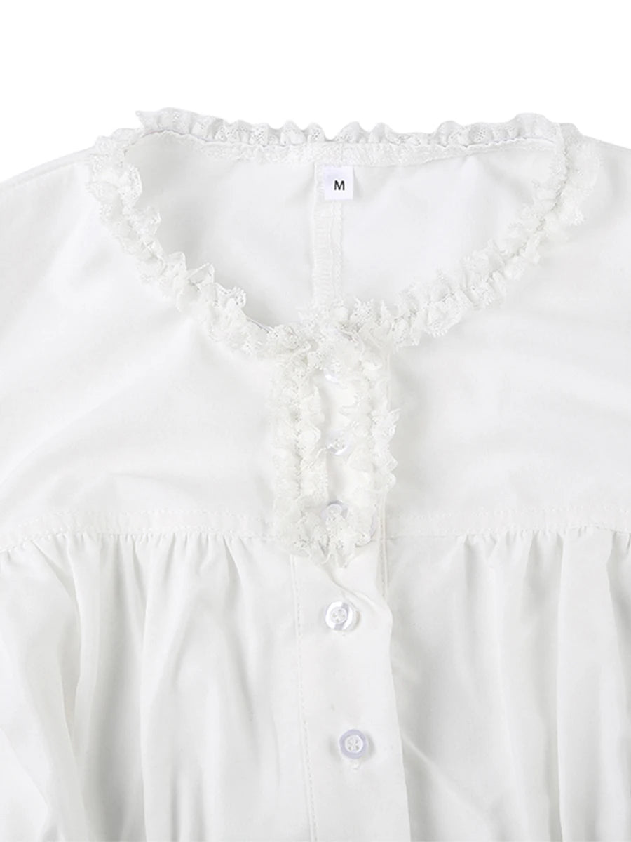 Lace Trim Tie-Front Corset
