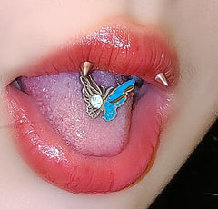 Punk Butterfly Dripping Oil Fashion Tongue Ring