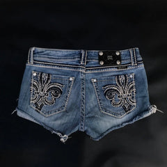 Pocket Embroidery Denim Short