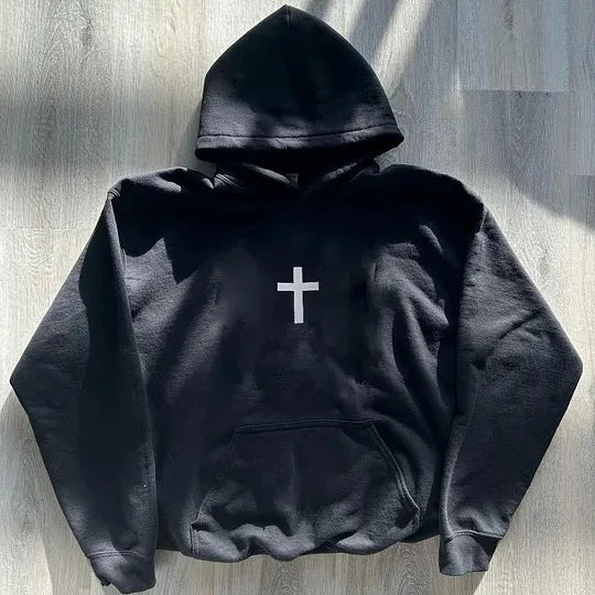Gothic Hip Hop Graphic Print Hoodie