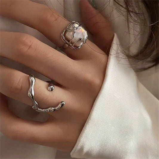 Fashion Silver Minimalist Gothic Ring