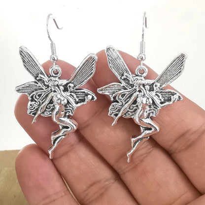 Vintage Fairy Wings Grunge Hanging Earring