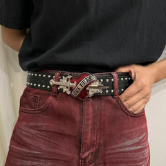 Y2K Unisex Gothic Red Heart Belt