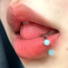 Star Pendant Red Eye Skull Gothic Lip Stud