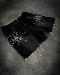 Rhinestone Sequin Denim Short