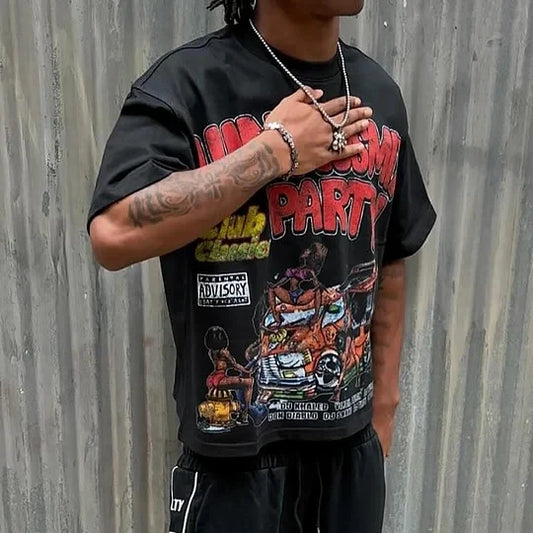 Y2K Fashion Trend Graphic Print Oversized T-shirt