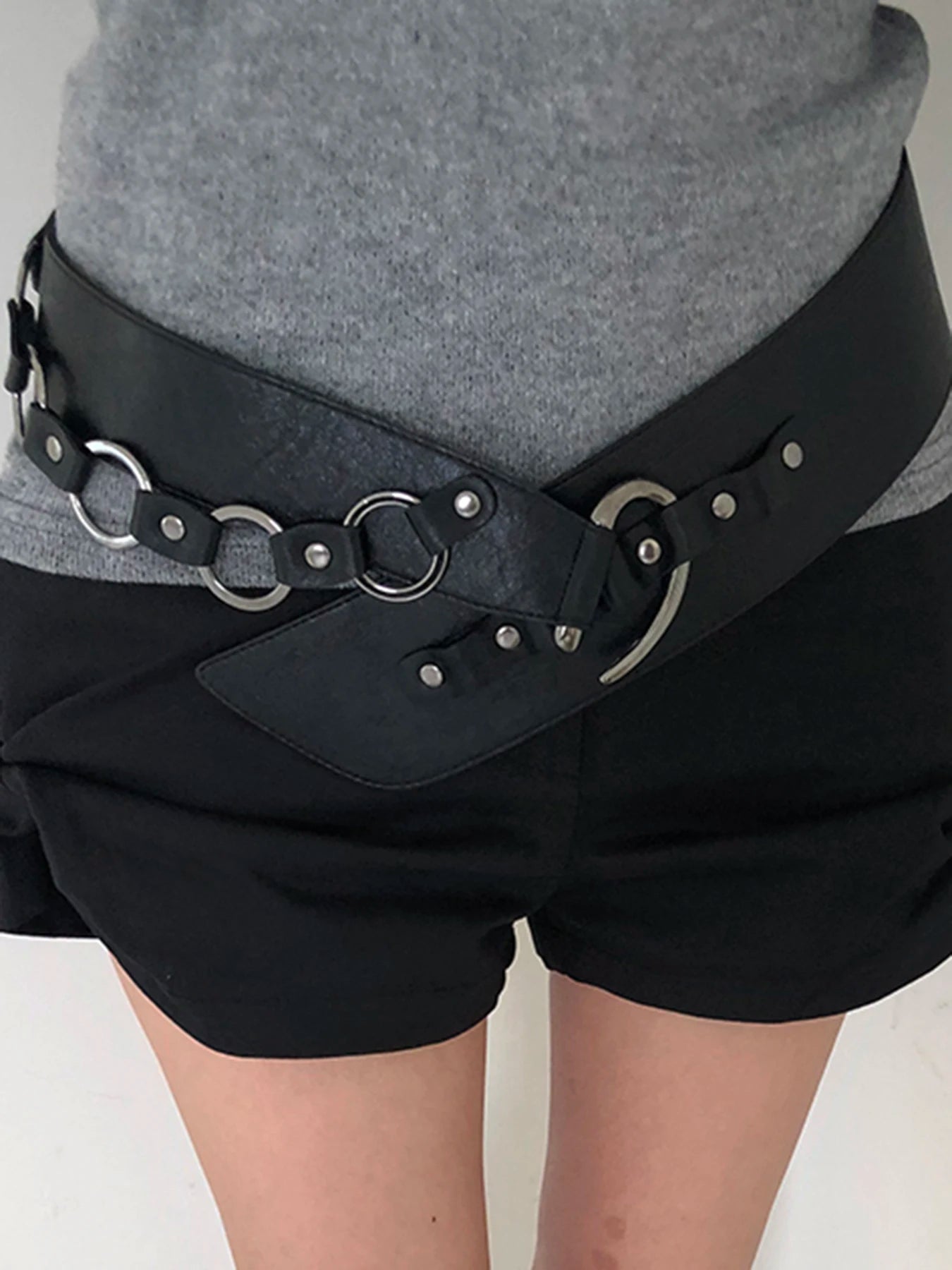 Vintage Gothic PU Leather Metal Buckle Belt Main image