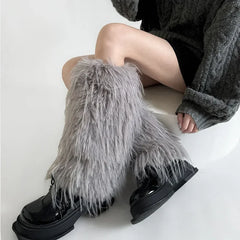 Gothic Imitation Fur Plush Winter Sock