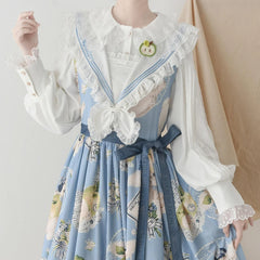 Victorian Lace Ruffle Gigot Sleeve Blouse