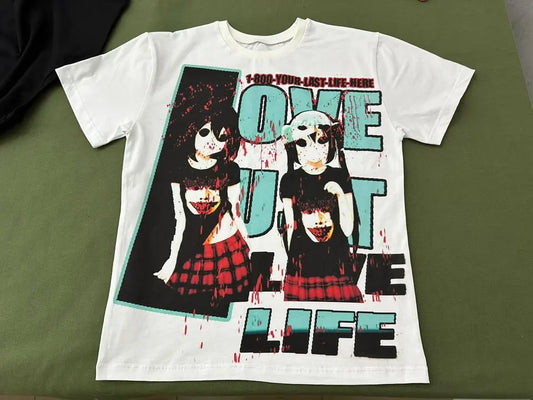 Gothic Abstract Graphic Cotton Oversized T-shirt