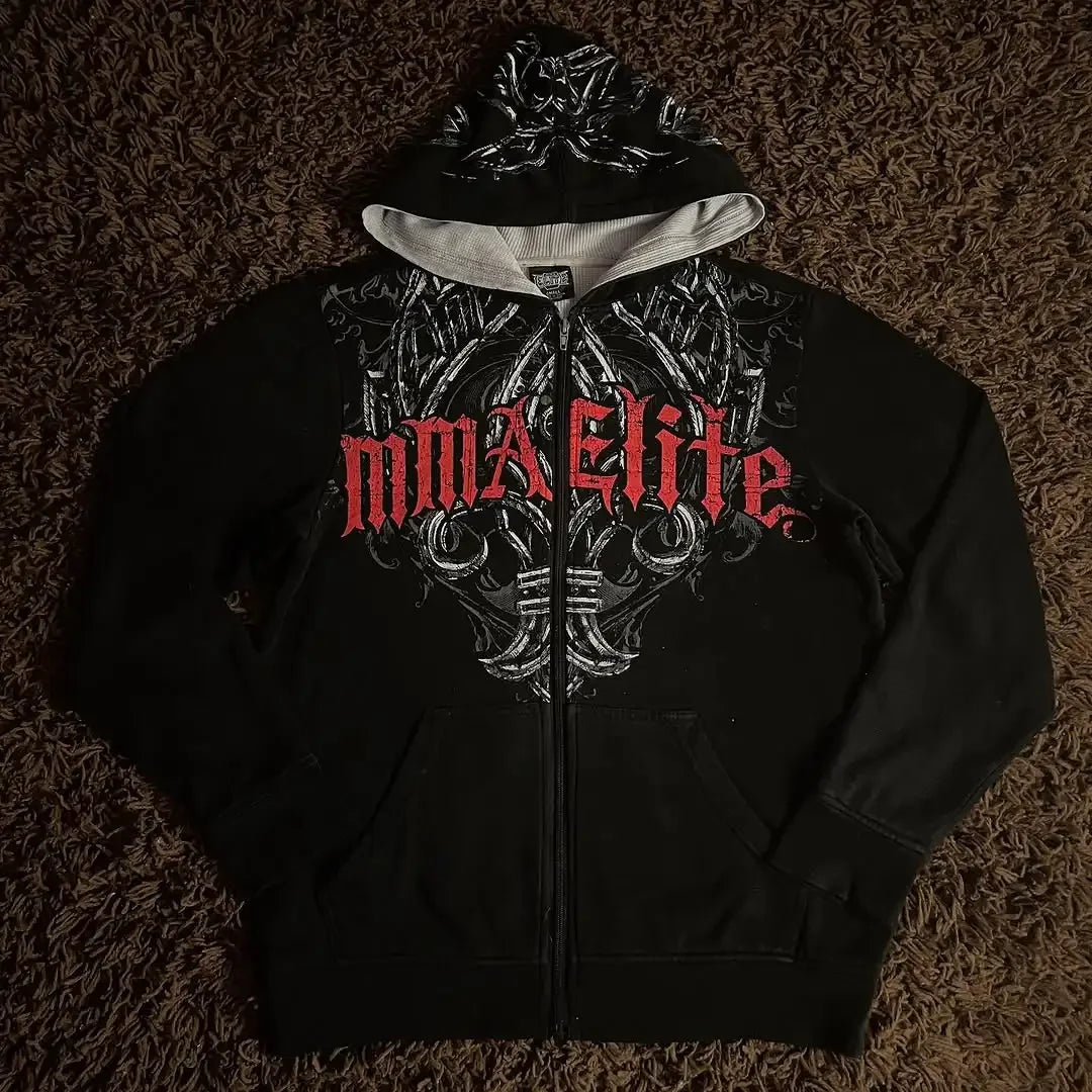 American Gothic Skull Oversize Zipper Hoodie Main image