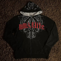 American Gothic Skull Oversize Zipper Hoodie