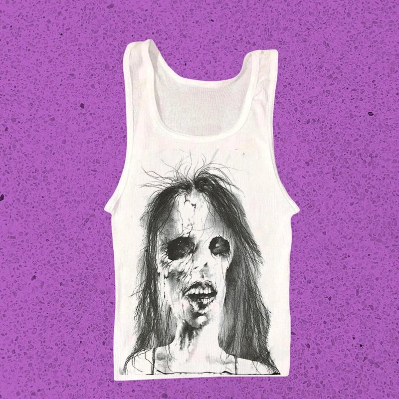 Aesthetic Letter Print Crop Cotton T-shirt