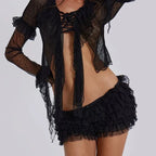 Lace Layered Mesh Bloomer Short