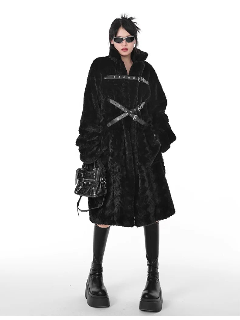 Thick Soft Fuzzy Fur Long Coat Secondary image