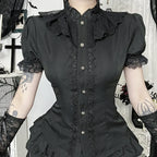 Lace Patchwork Slim Fit Blouse
