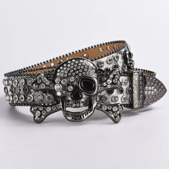 Punk Gothic Skull Diamond Rhinestone Belt
