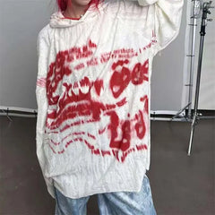 Gothic Grunge Hole Design Hoodie