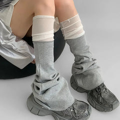 Gothic Mesh Patchwork Cotton Sock