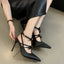 Satin Bowknot Gothic Mary Janes Pointed Toe High Heel