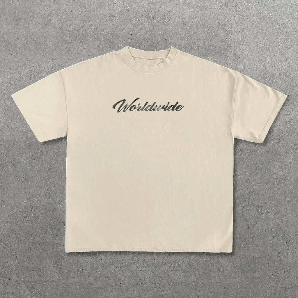 Hip Hop Letter Print Cotton Oversized T-shirt