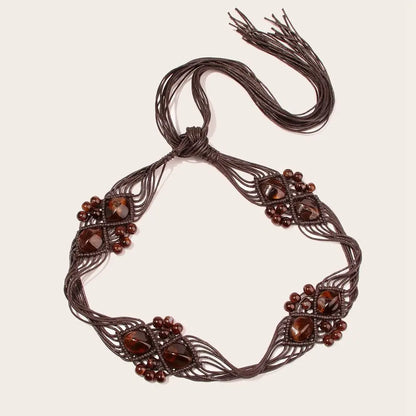 Boho Gothic Beach Braided Waist Rope Belt