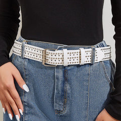 Unisex Gothic Hollow Star Studded Belt