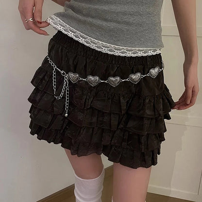 Punk Gothic Silver Heart Waist Chain Belt
