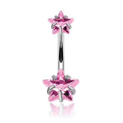 Heart Crystal Dangle Gothic Belly Ring
