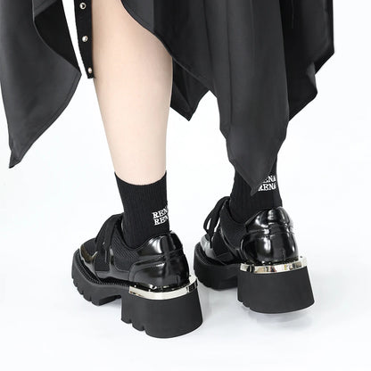 Black Platform Loafer Party Sneaker