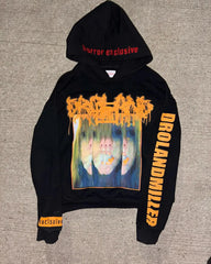 Gothic Print Oversized Hoodie