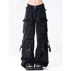 Black Cargo Pocket Pants