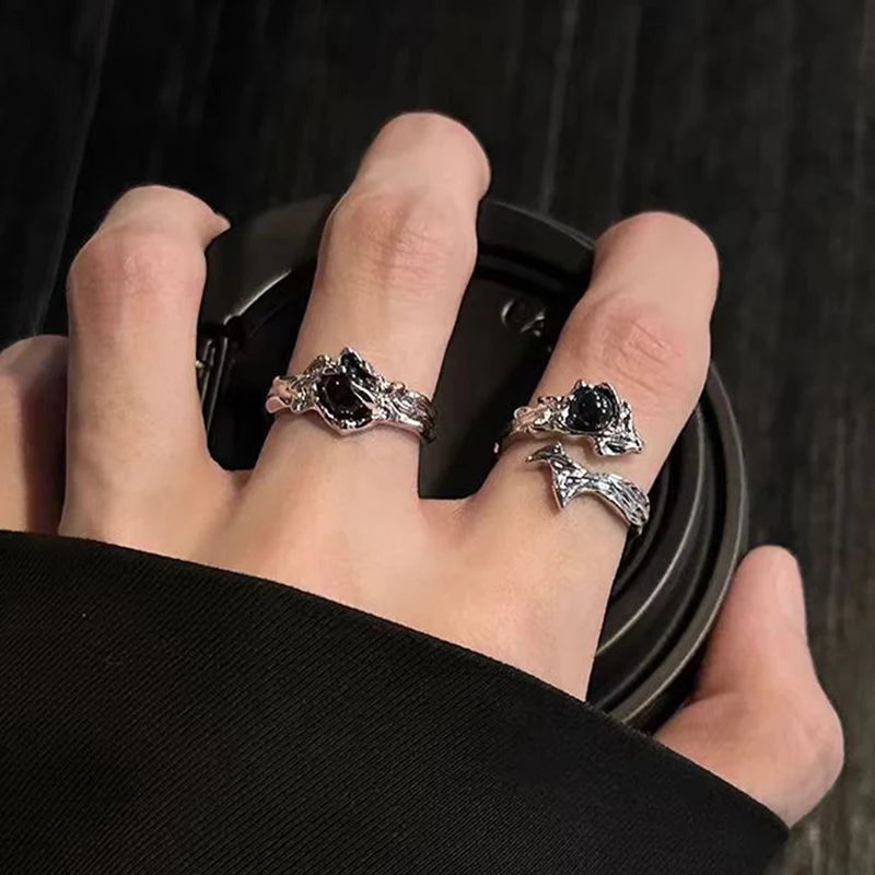Punk Gothic Bat Wing Ring Main image