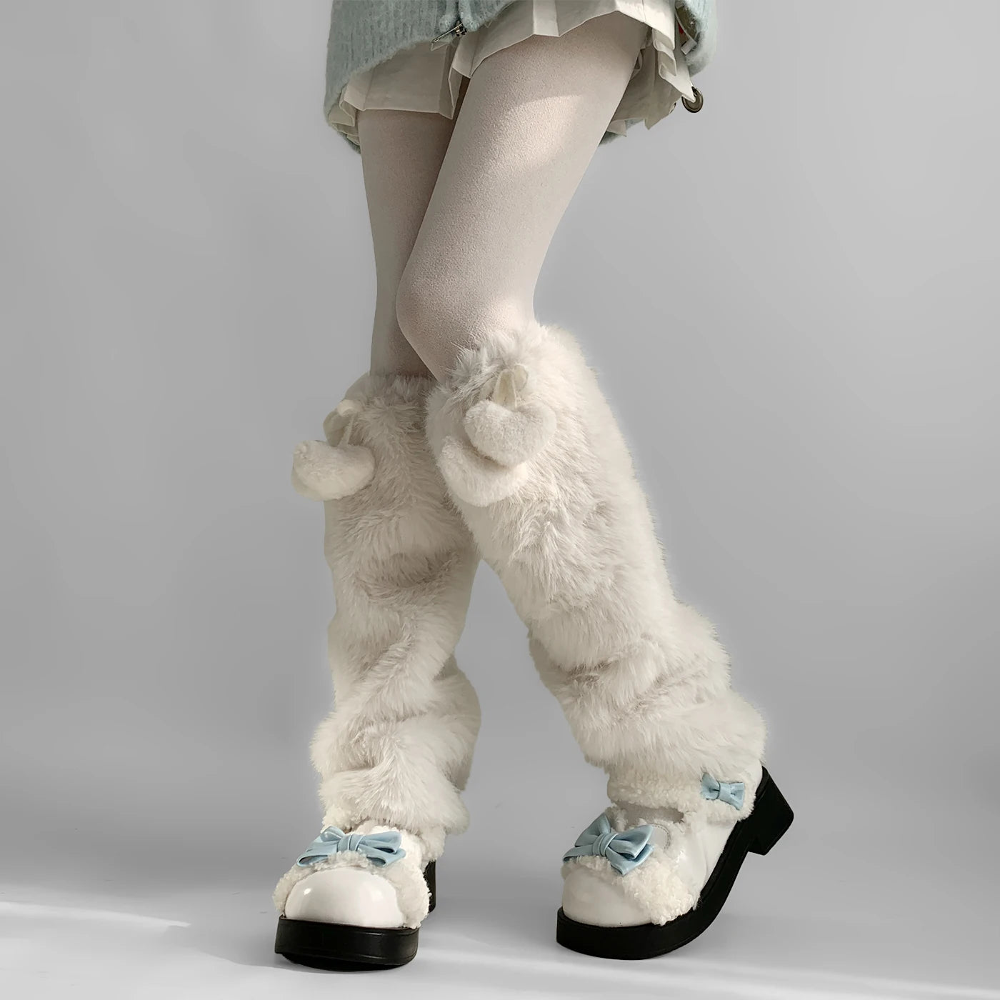 Gothic Heart Winter Faux Fur Sock